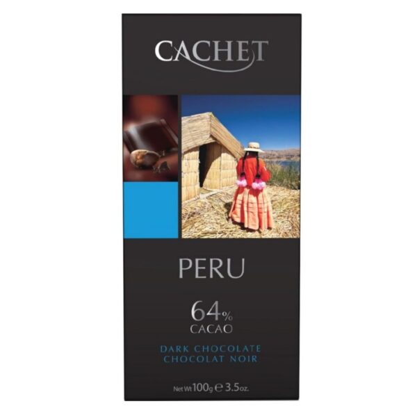 Cachet Шоколад чорний Peru (64% cacao) 100g