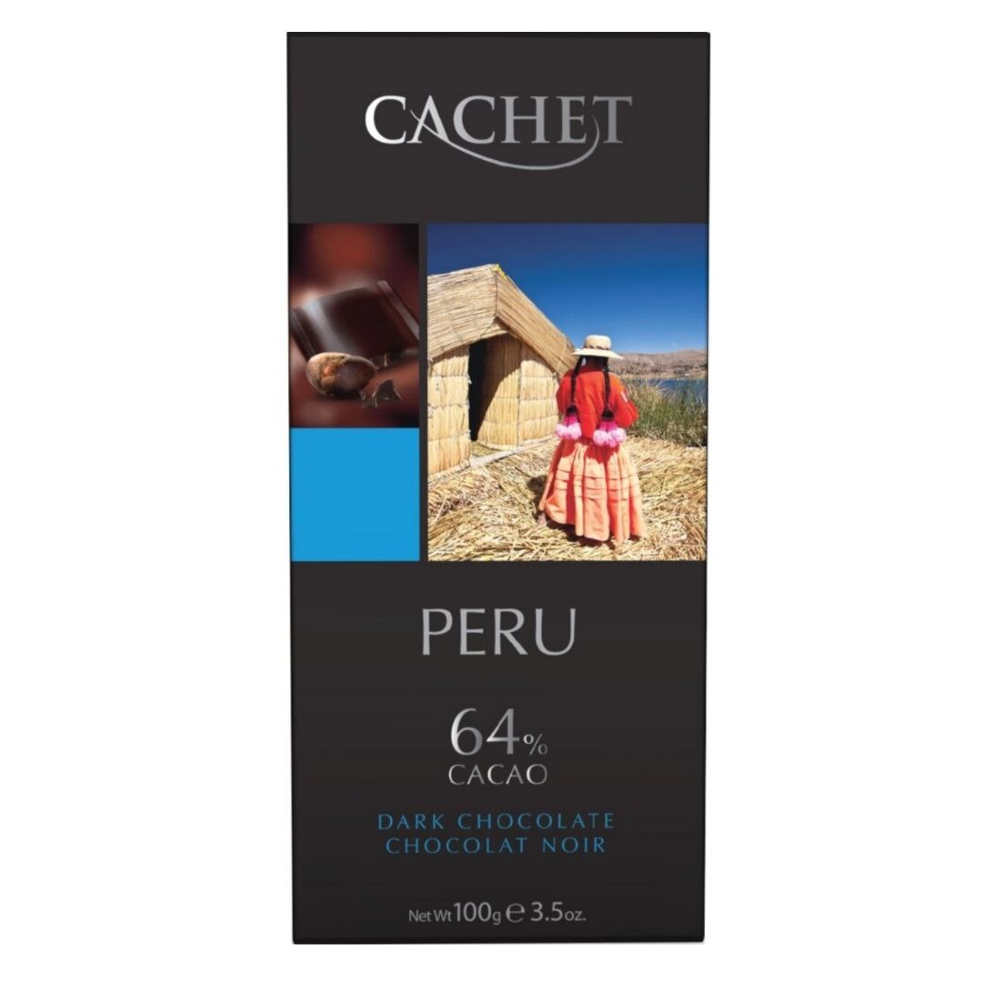 Cachet Шоколад чорний Peru (64% cacao) 100g