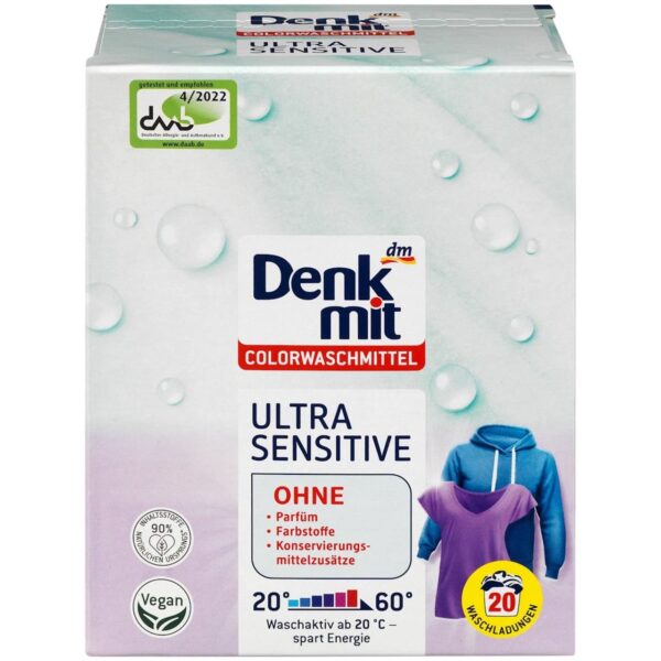 DM Порошок для прання (кольрових речей) Colorwaschmittel, Ultra Sensitive 20WA 1,35kg