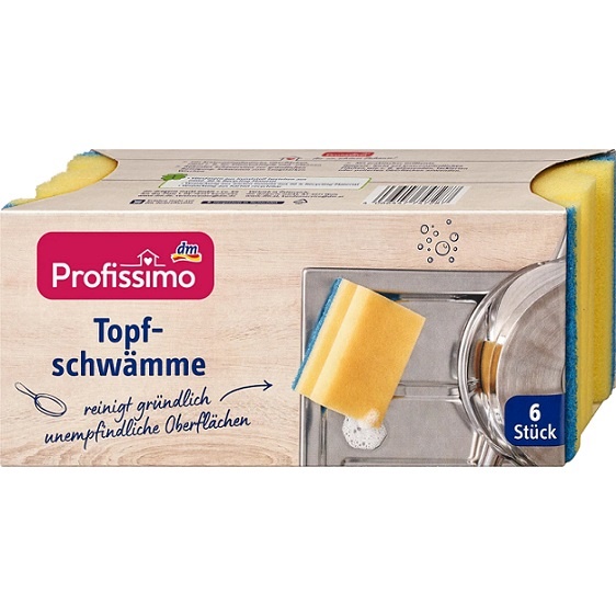 Profissimo Губки для миття посуду Topf-schwämme, 6 шт 20g