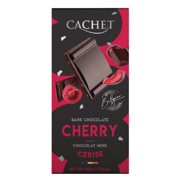 Cachet Шоколад чорний Cherry (57% cacao) 100g