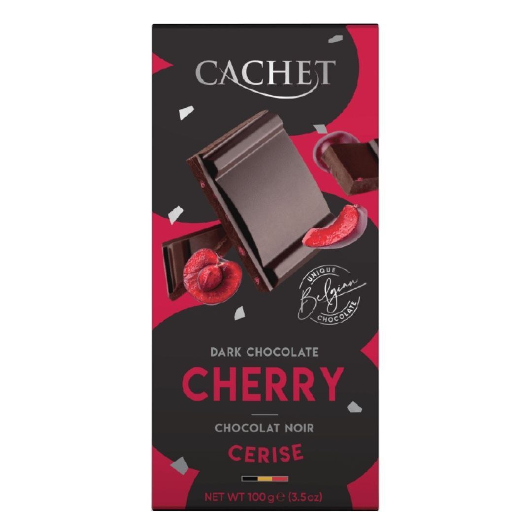Cachet Шоколад чорний Cherry (57% cacao) 100g