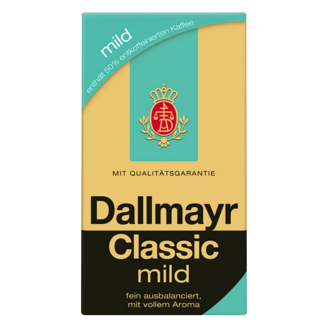 Dallmayr Кава мелена Classic Mild (50% entcoffeiniert) – 500 g