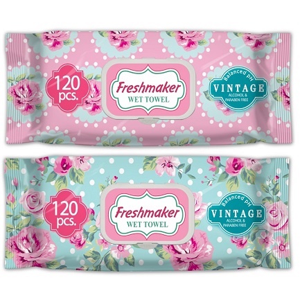 Freshmaker Серветки вологі Wet Towel Vintage, 120 шт