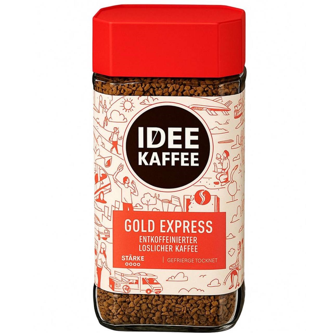 IDEE Kaffee Кава розчинна Gold Express Entkoffeiniert 200g