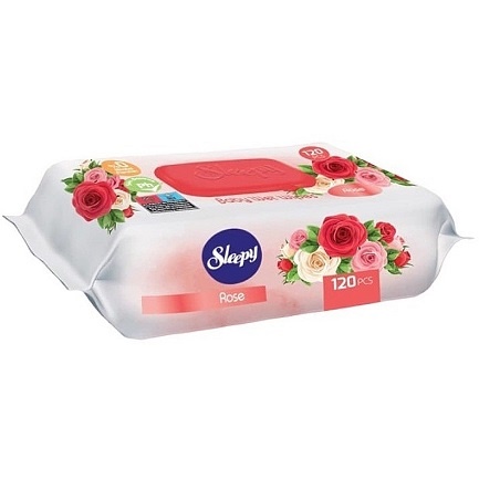 Sleepy Серветки вологі Rose, 120шт