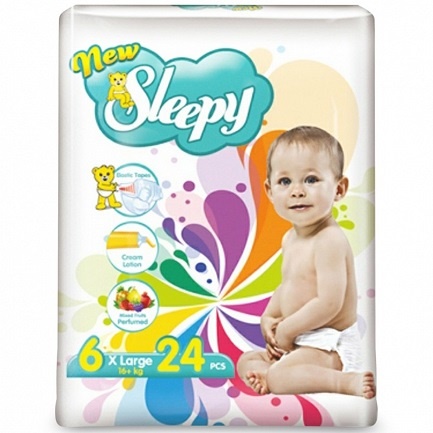 Sleepy Підгузки дитячі NewSleepy XLarge-6 (16+ кг), 24шт