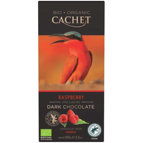 Cachet Bio Organic Шоколад чорний Raspberry (57% cacao) 90g