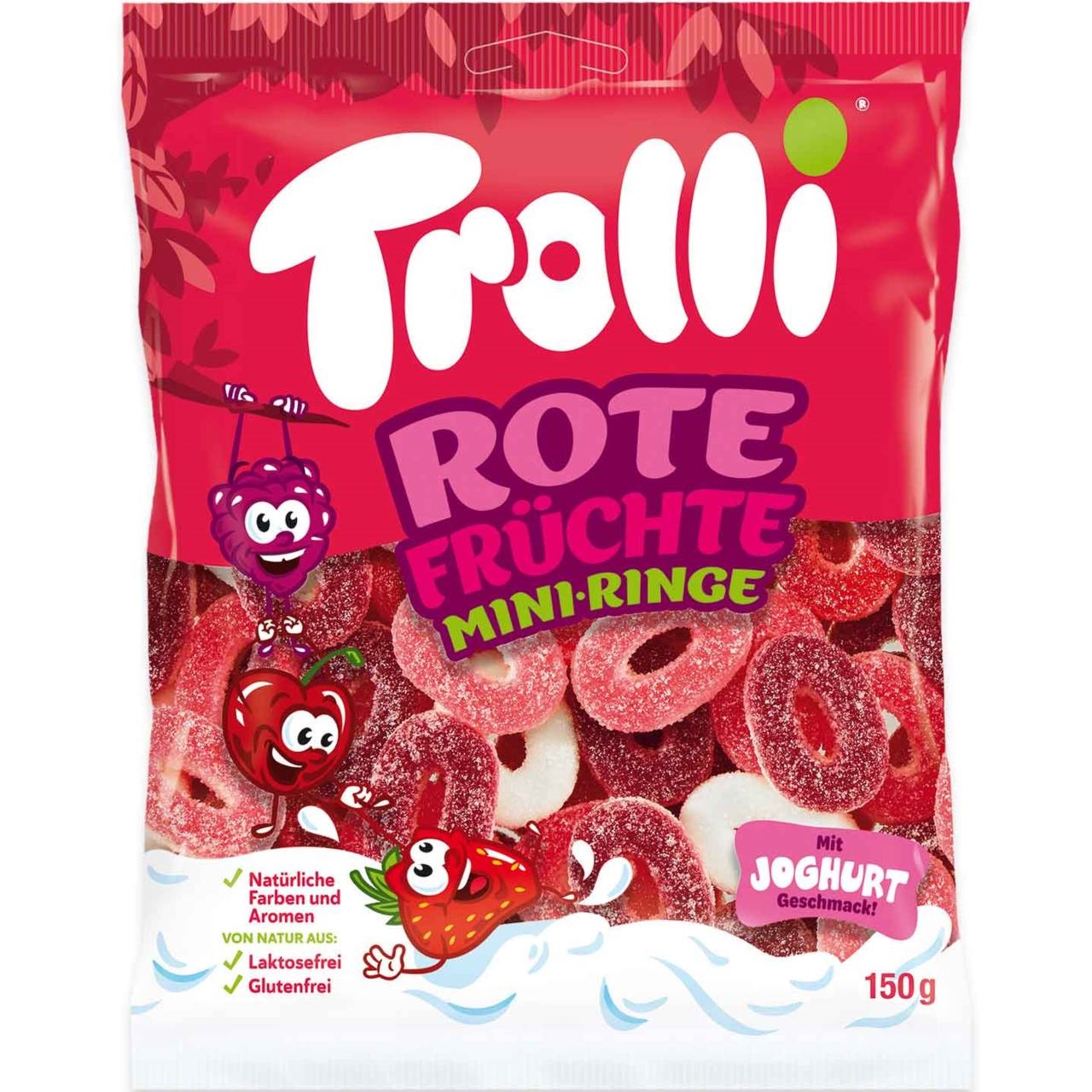 Trolli  Цукерки желейні Rote Fruchte Mini Ringe 150g