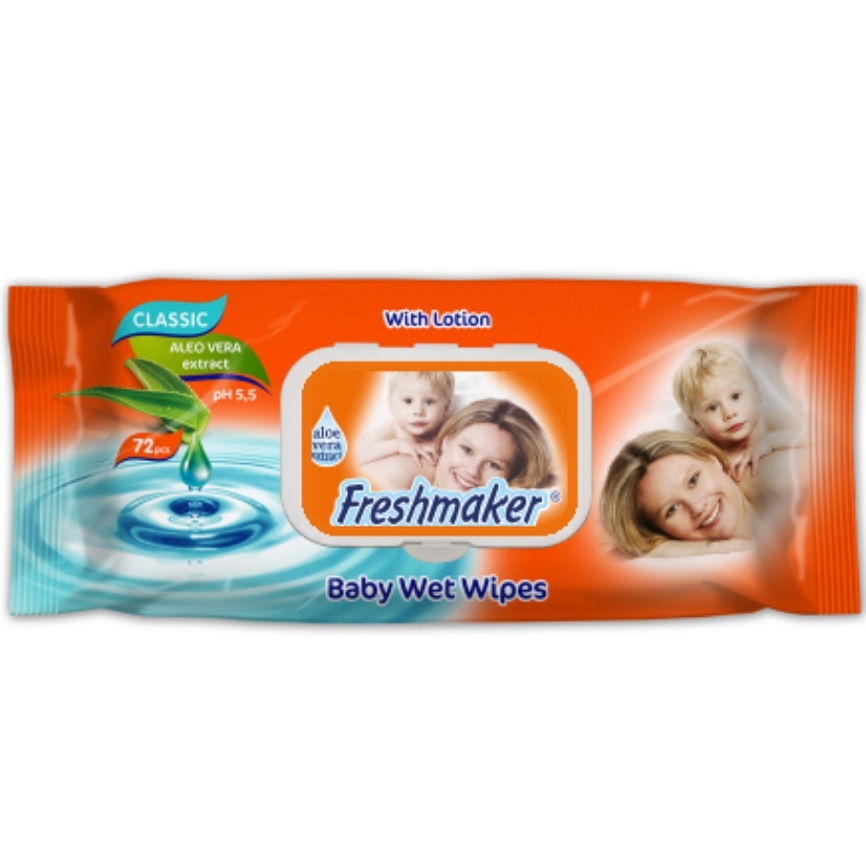 Freshmaker Серветки дитячі вологі Baby Classic, 72шт.