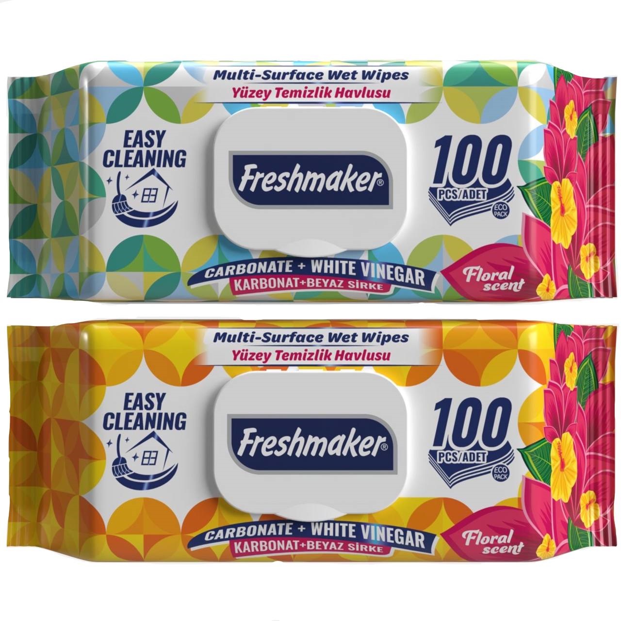Freshmaker Серветки для побутового прибирання Floral scent (100 шт в упаковці)