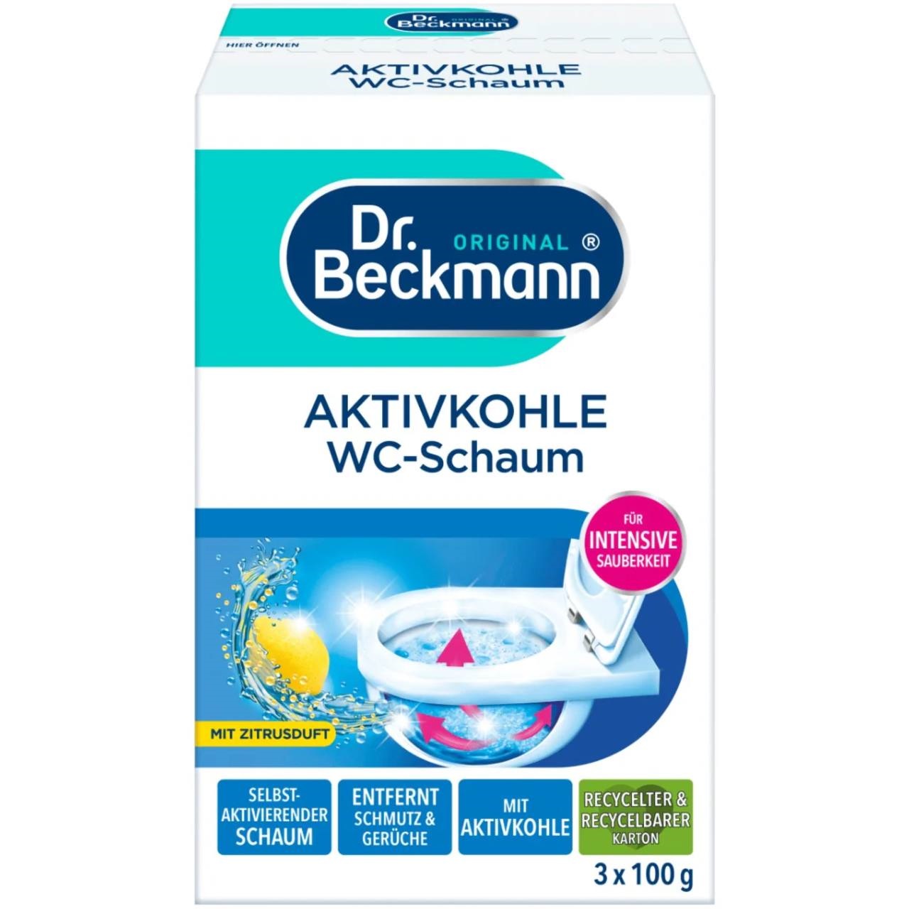 Dr. Beckmann Засіб для чищення унітазу Aktivkohle WC-Schaum, 3x100g 300g