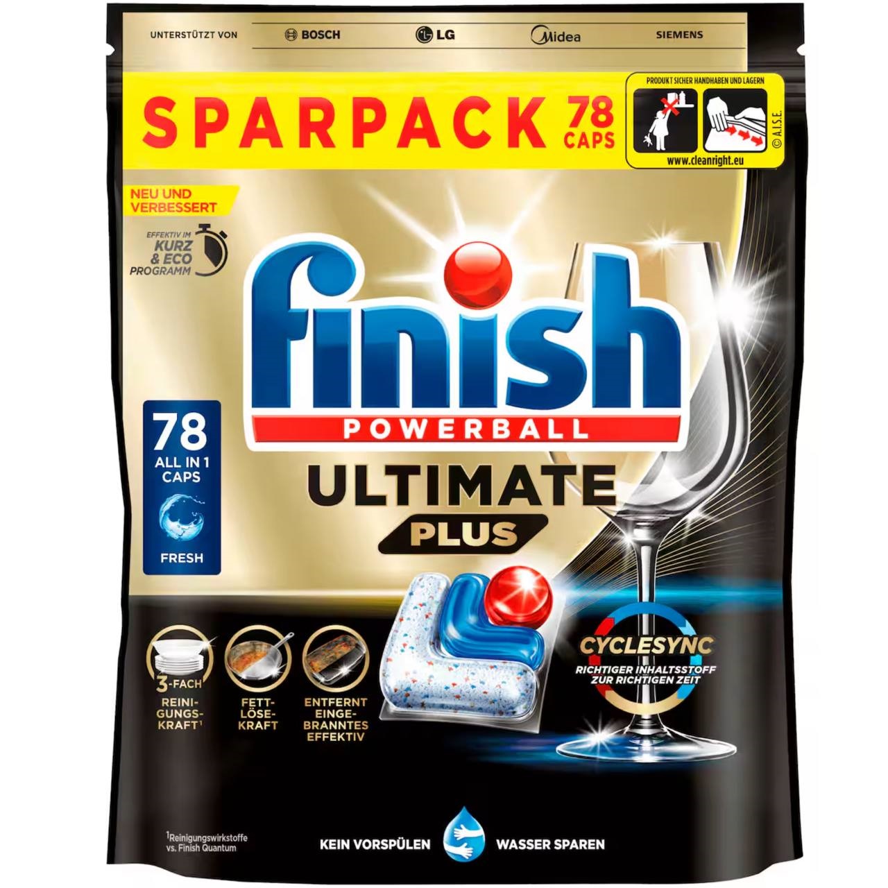 Finish Капсули для посудомийної машини Ultimate Fresh, 78 – Caps 951g