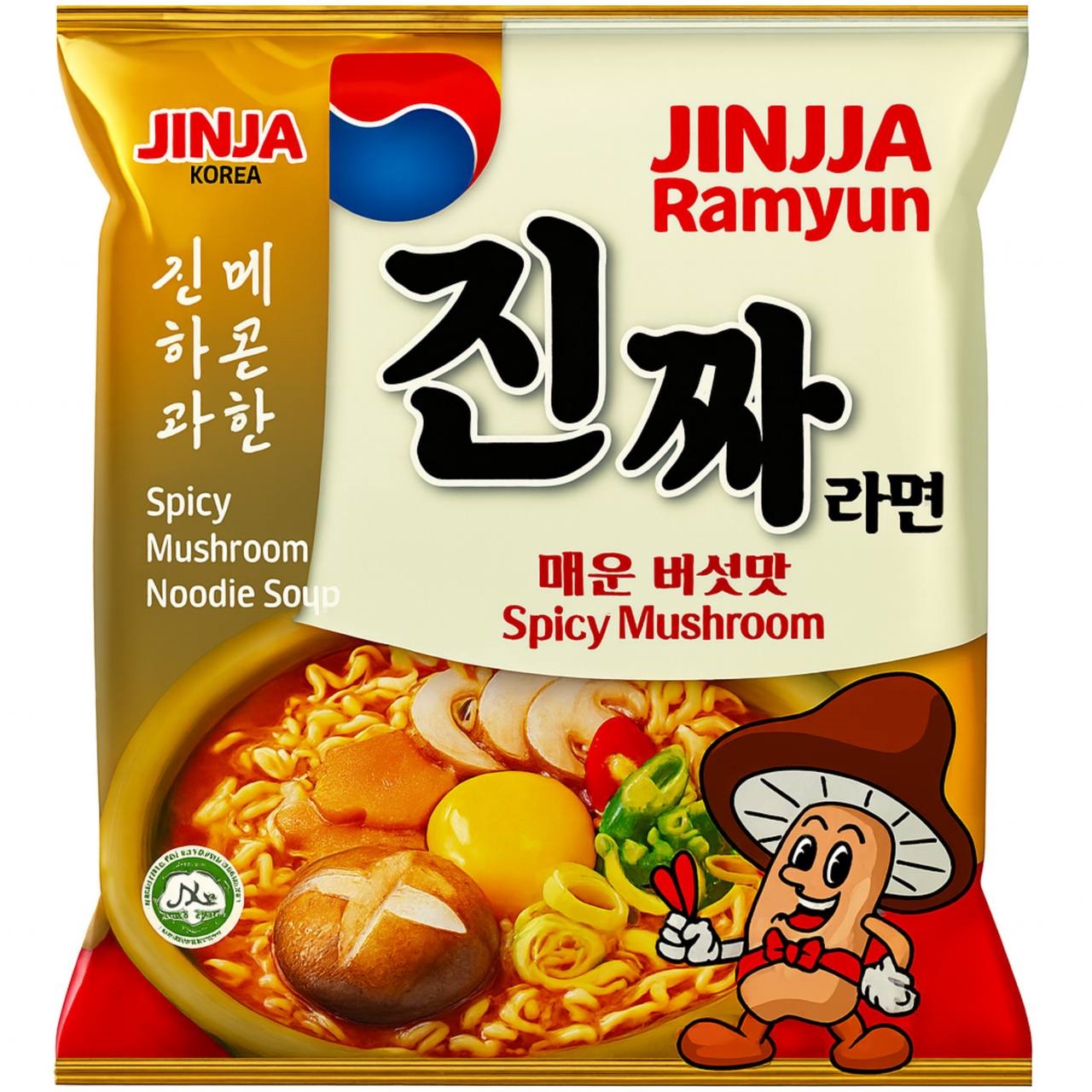 Jinjja Ramyun Локшина Spicy Mushroom 120g