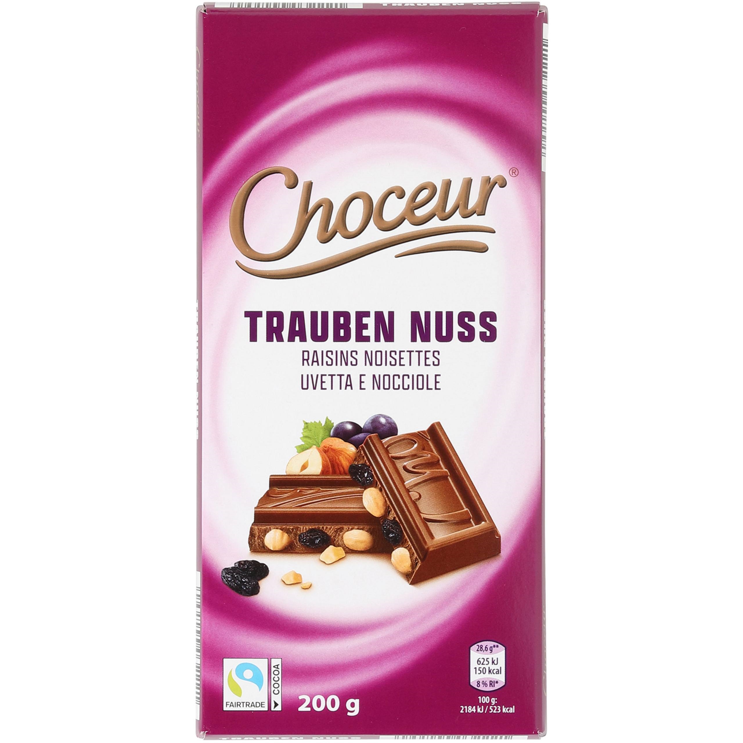 Choceur Шоколад з родзинками та горіхом 200g