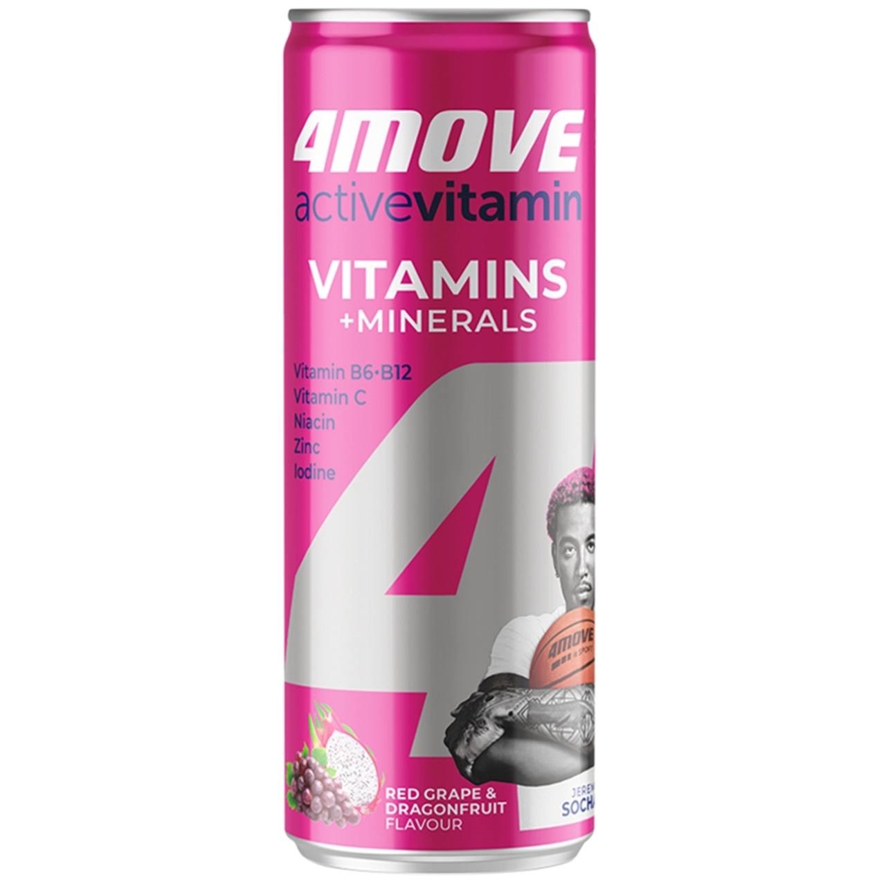 4MOVE Напій Active Vitamins&Minerals Dragonfrut(Виноград та Пітахая) ж/б 330ml