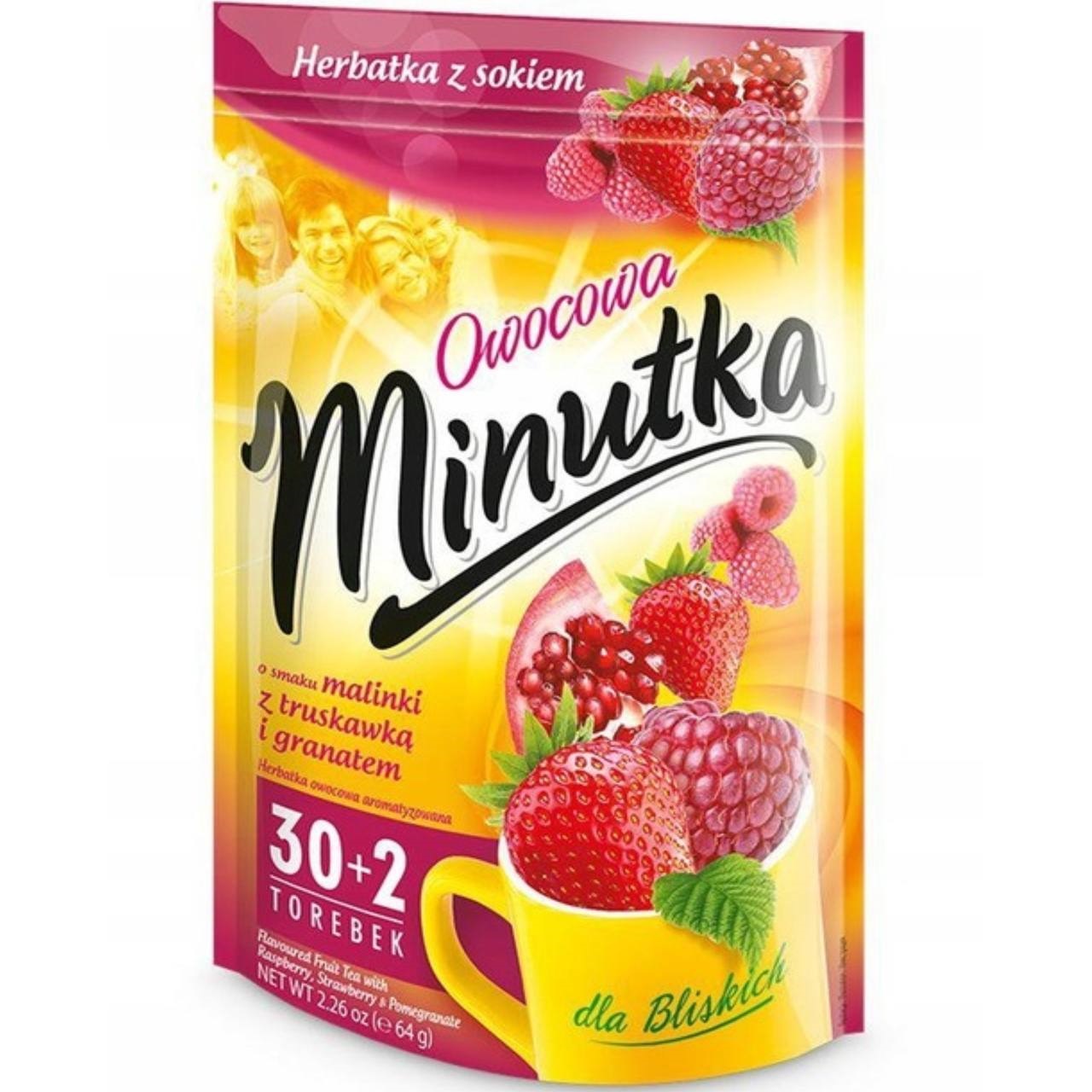 Minutka Чай з малиною, полуницею та гранатом 32 tea bags – 64 g