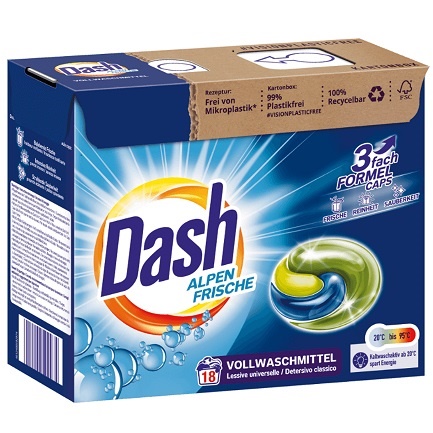 Dash Капсули для прання, універсальні Alpen Frische 3 in 1, 18 WA 448,2g