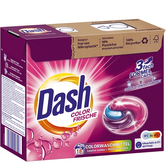 Dash Капсули для прання кольорових речей Color Frische 3 in 1, 18 WA 448,2g