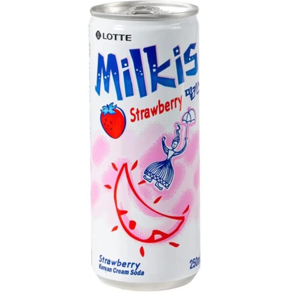 LOTTE Напій газований  Milkis Strawberry Flavor (Полуниця) - 250 ml
