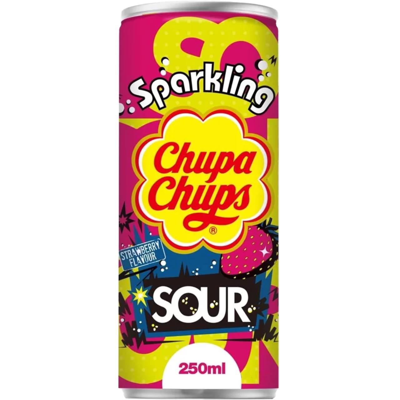 Chupa Chups Напій газований Sour Strawberry (Полуниця з Натуральною Кислинкою) 250ml