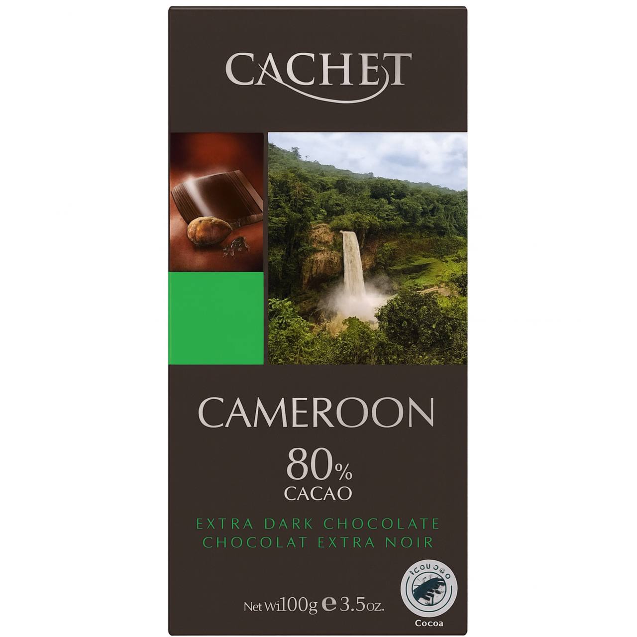 Cachet Шоколад екстра чорний Cameroun (80% cacao) 100g
